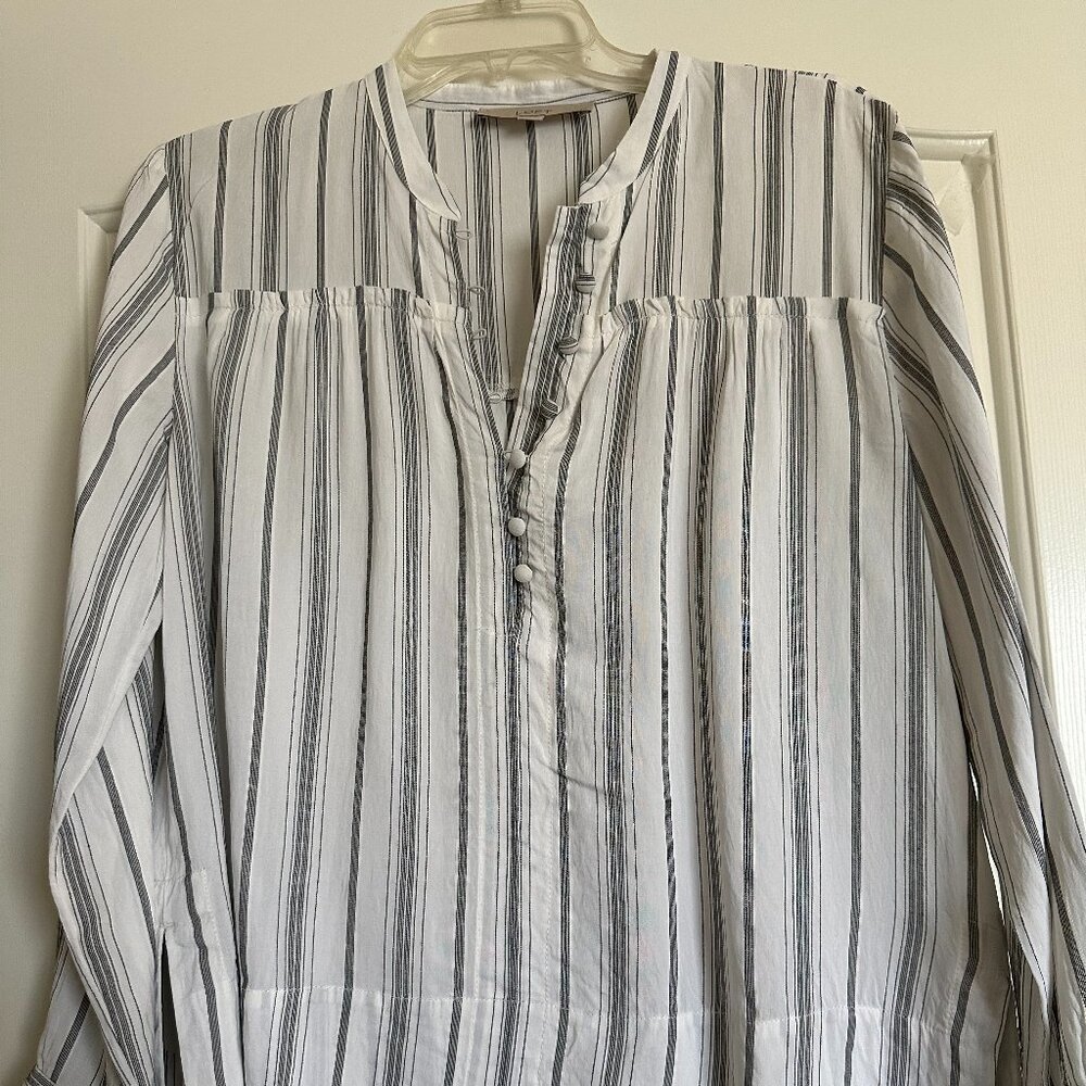 Loft Long Sleeve Vertical Stripe Blouse